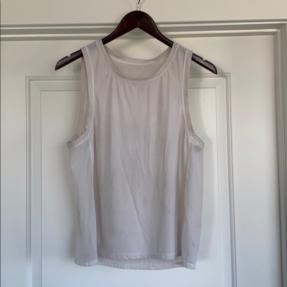 White Lululemon Mesh Tank Top - Size 8